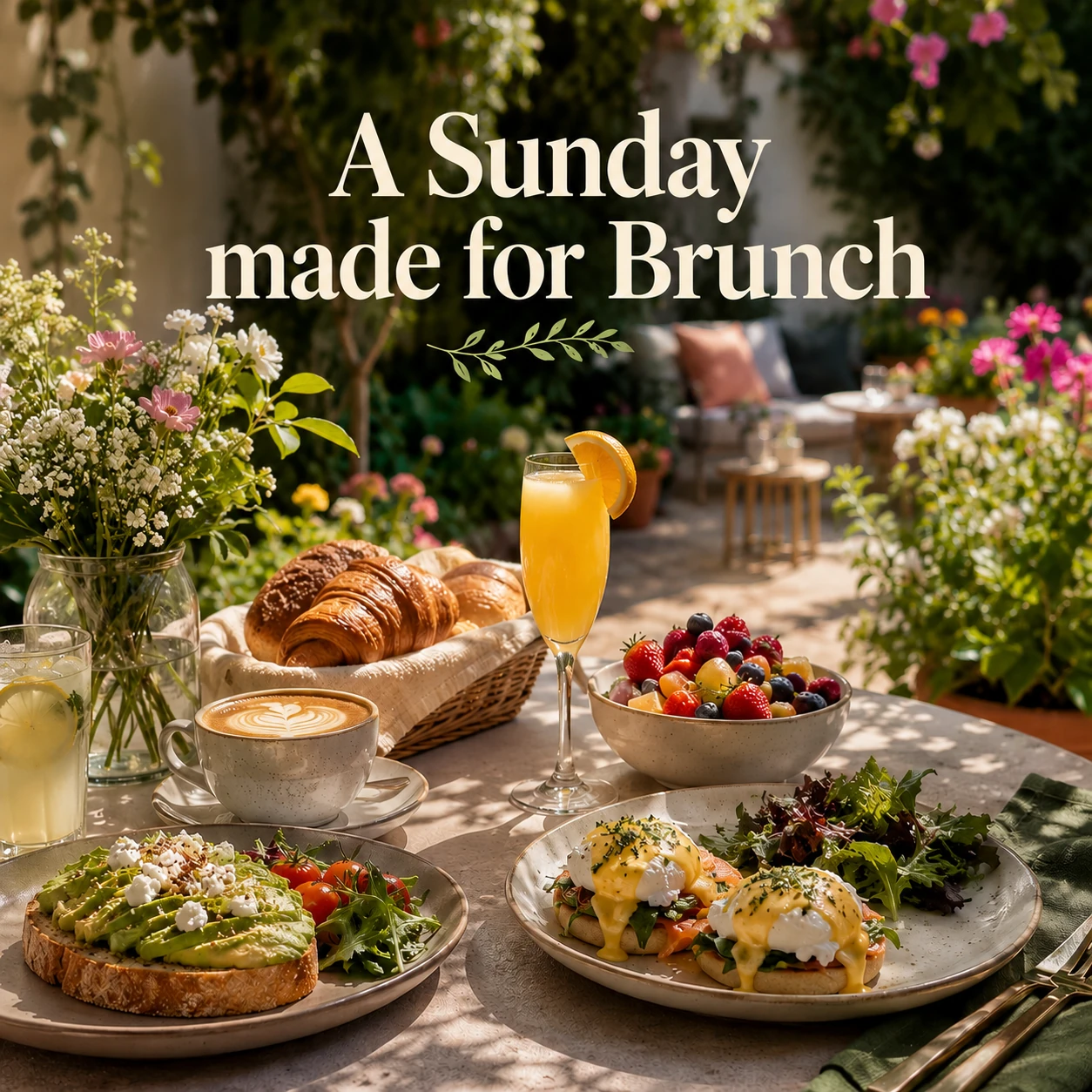 Brunch campaign visual carrying the line &ldquo;a sunday made for brunch&rdquo;