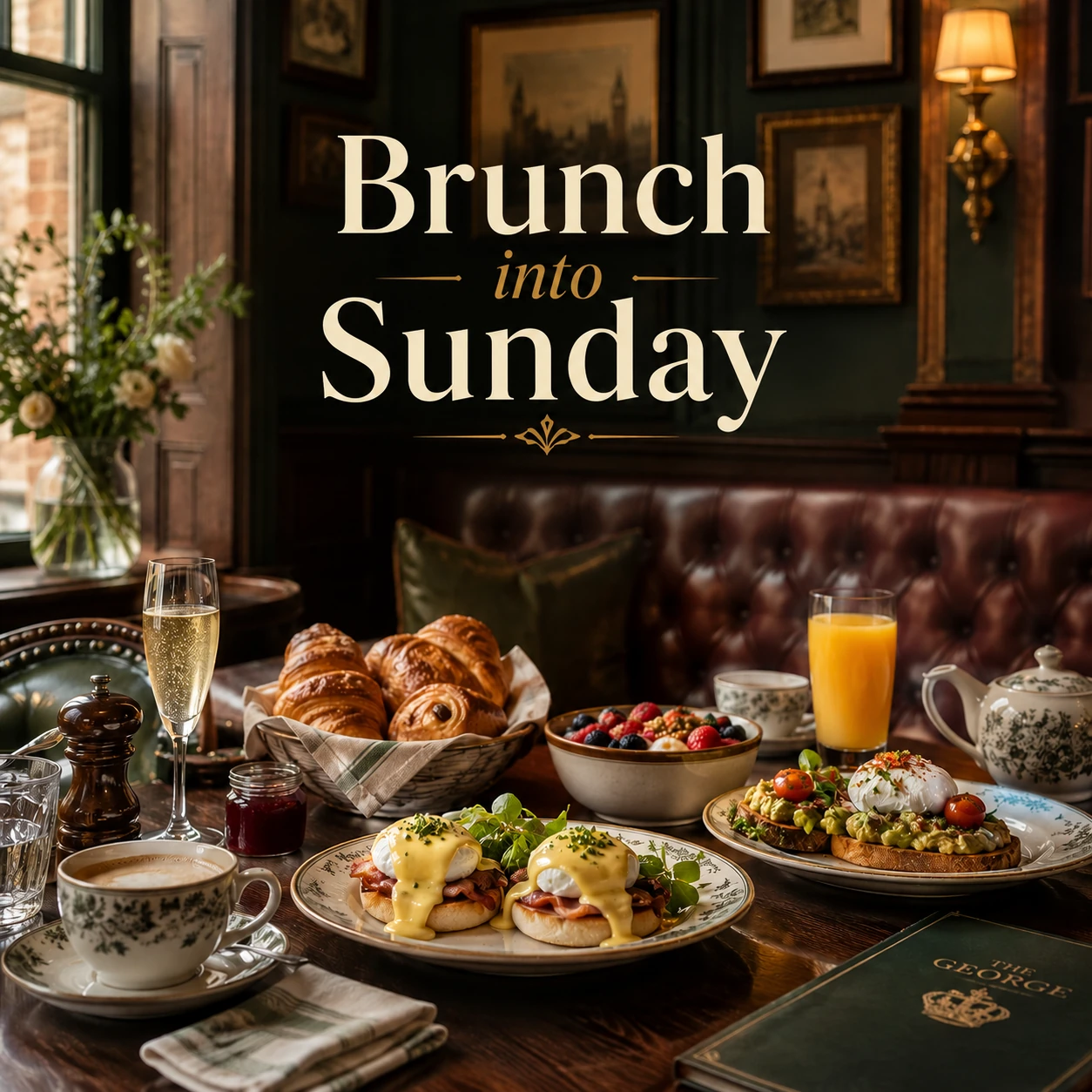 Brunch campaign visual carrying the line &ldquo;brunch into sunday&rdquo;